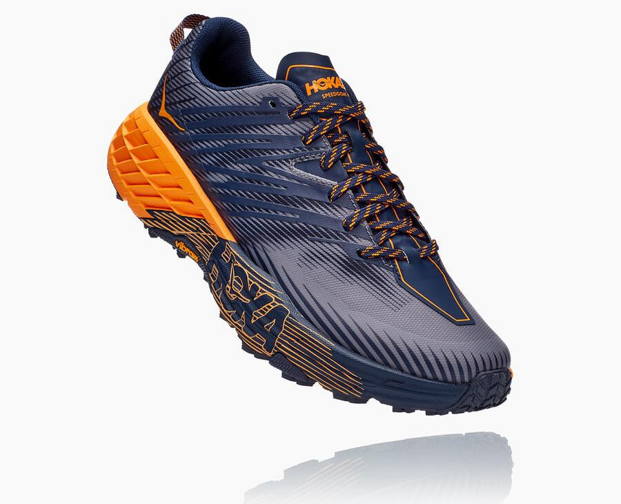 Zapatillas Trail Hoka One One Hombre - Speedgoat 4 - Azules/Naranjas - JGD386912